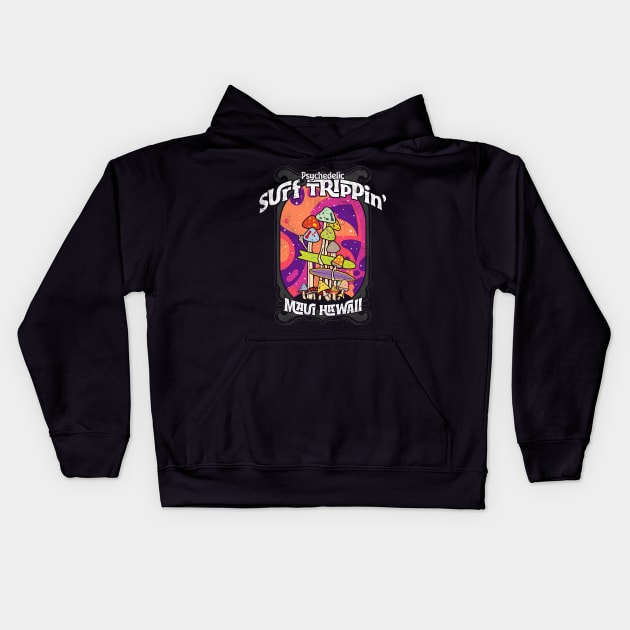 Psychedelic Surf trippin Kids Hoodie by opippi